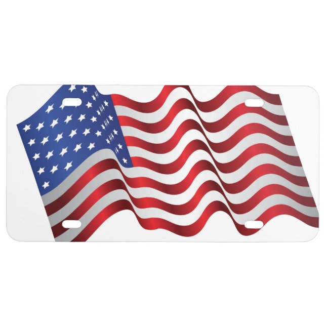 Flag Plastic License Plate (Front)