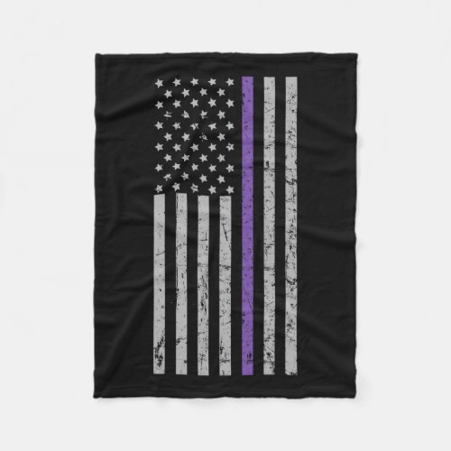Flag Purple Strip Memories Problem Heimer  Fleece Blanket
