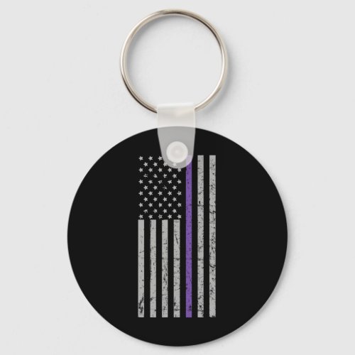 Flag Purple Strip Memories Problem Heimer  Keychain