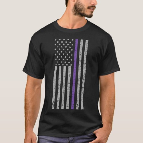 Flag Purple Strip Memories Problem Heimer  T_Shirt