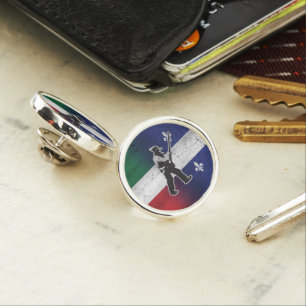 Flag Quebec and Patriot Henri Julien eroded Lapel Pin