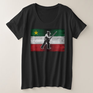 Flag Quebec and Patriot Henri Julien eroded Plus Size T-Shirt