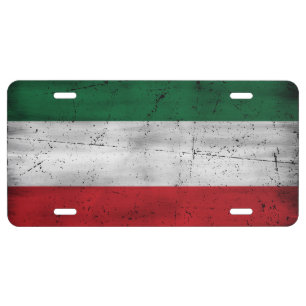 Flag Quebec and Patriote Henri Julien eroded License Plate