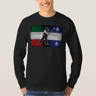 Flag Quebec and Patriote Henri Julien eroded T-Shirt