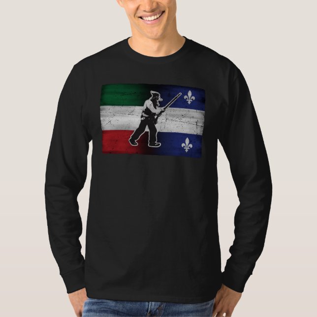 Flag Quebec and Patriote Henri Julien eroded T-Shirt (Front)