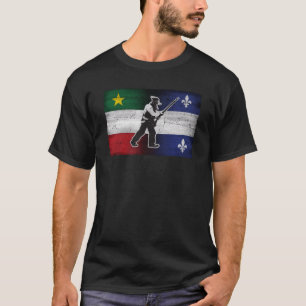 Flag Quebec and Patriote Henri Julien eroded T-Shirt