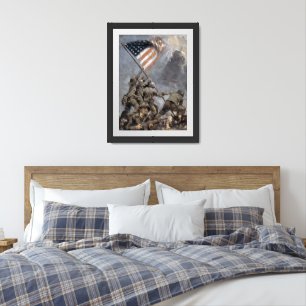 Flag-raising on Mount Suribachi, Iwo Jima, 1945 Framed Art