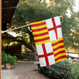 Flag Red White Yellow Barcelona Catalonia