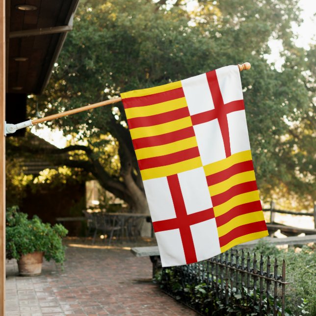 Flag Red White Yellow Barcelona Catalonia (In SItu)