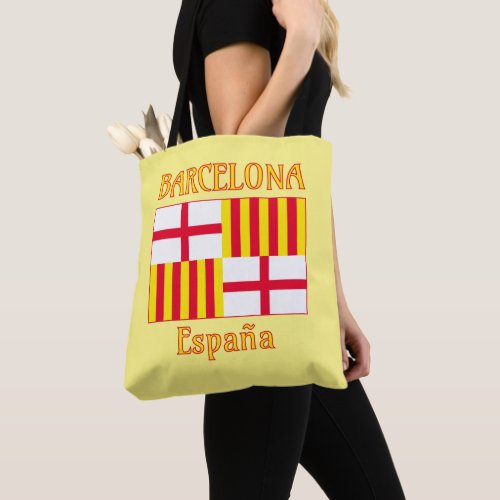 Flag Red White Yellow Barcelona Patriotic Tote Bag