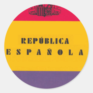 Flag Republic of Spain - Bandera República España Classic Round Sticker