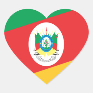 Flag Rio Grande Do Sul Brazil Heart Sticker