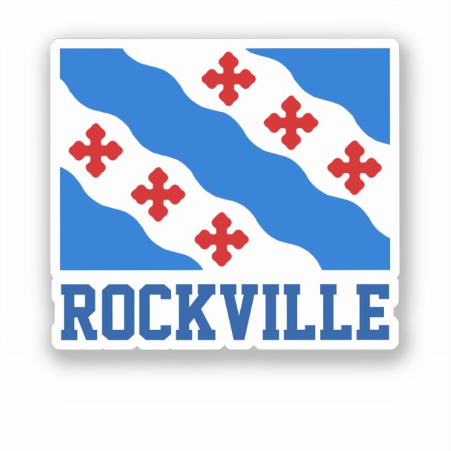Flag/ Seal of Rockville, MD Sticker (Front)