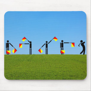 Flag Semaphore Quiz - Golf Mouse Pad