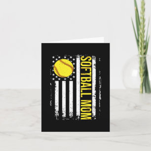 Flag Softball Team Softball Mom Mothers Day Women Card