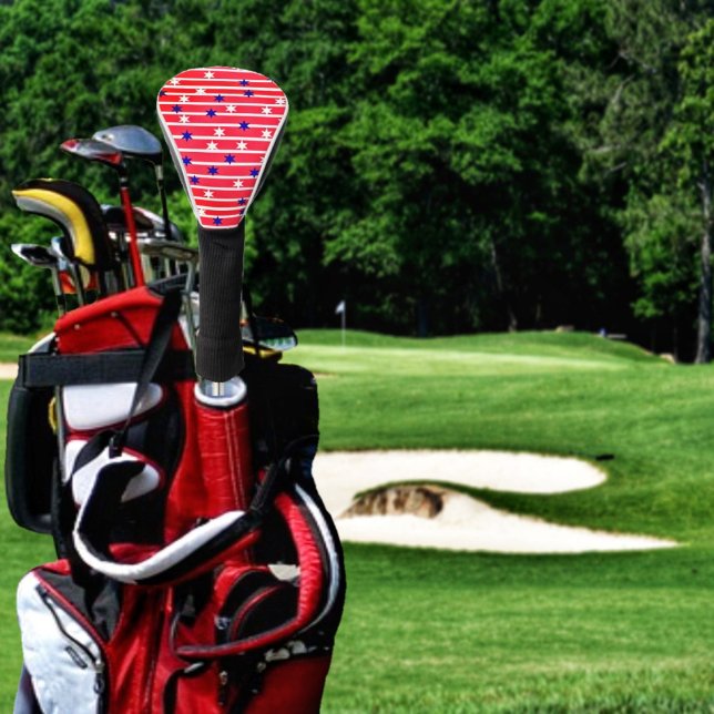 Flag Stars   Golf Head Cover (Display a touch of the American flag, when you use this Flag Stars Golf Club Cover!)