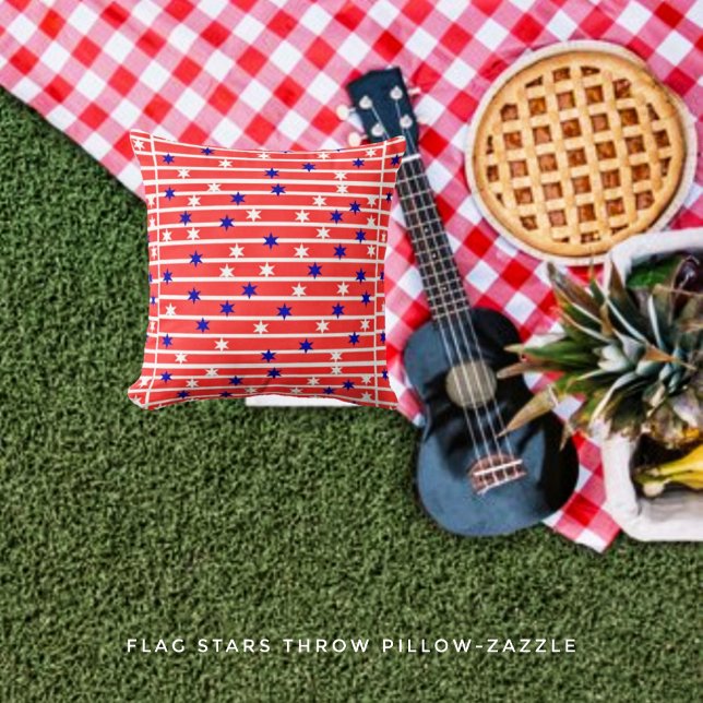Flag Stars Throw Pillow (Creator Uploaded)
