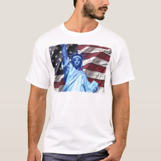 Flag & Statue of Liberty design T-Shirt