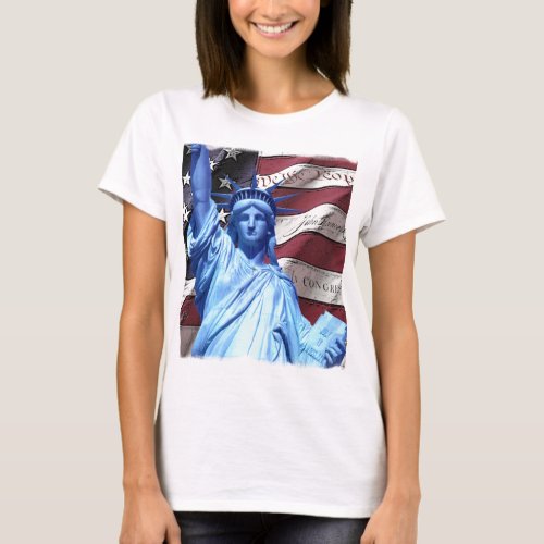 Flag  Statue of Liberty design T_Shirt