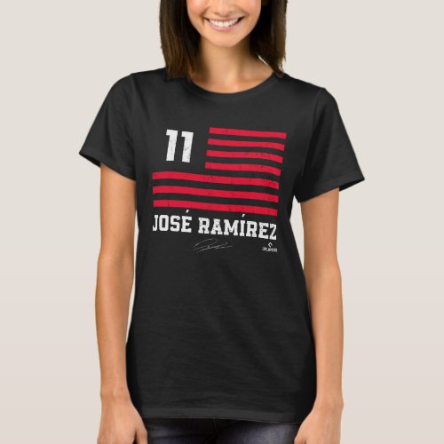 Flag Stripes Jose Ramirez Cleveland MLBPA T_Shirt
