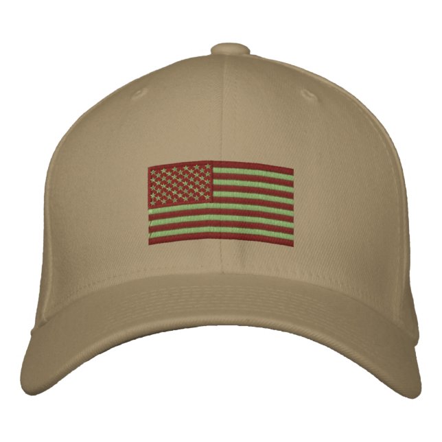 Flag - Subdued Desert Embroidered Baseball Hat (Front)