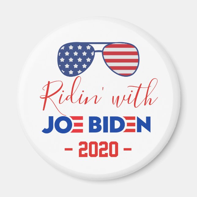 Flag Sunglasses Ridin' With Biden Joe 2020 Magnet (Front)