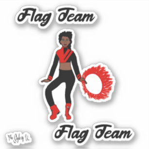 Flag Team Ring Stickers (Black Red )