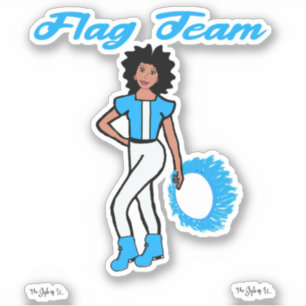 Flag Team Ring Stickers ( Blue )