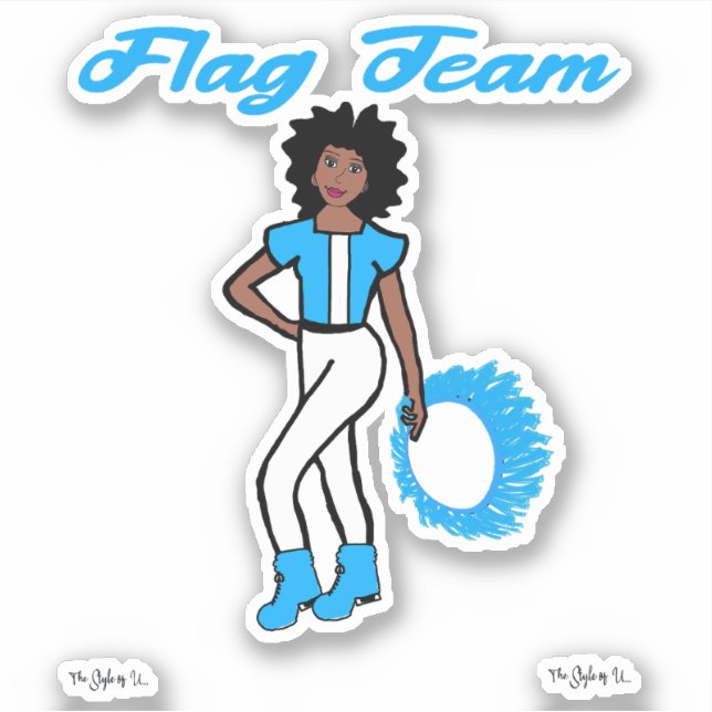 Flag Team Ring Stickers ( Blue 2 ) (Front)