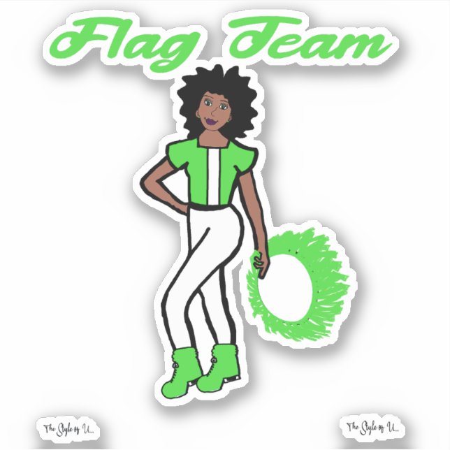 Flag Team Ring Stickers ( Green Green 2) (Front)