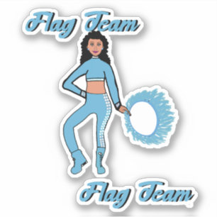 Flag Team Ring Stickers ( Light Blue A)
