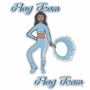 Flag Team Ring Stickers ( Light Blue B)