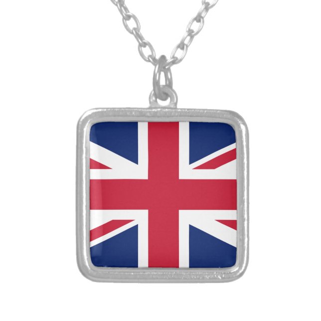 Flag United Kingdom Silver Plated Necklace (Front)