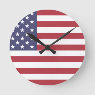 flag united states america round clock