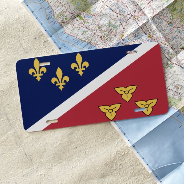 Flag (unofficial) of Metairie, Louisiana License Plate (In Situ)
