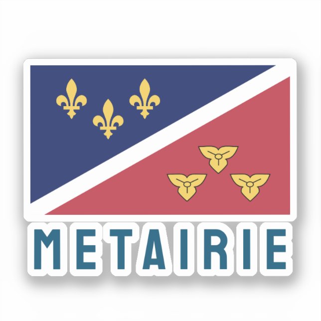 Flag (unofficial) of Metairie, Louisiana Sticker (Front)