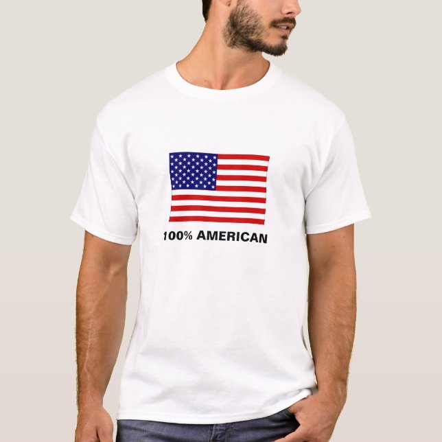 flag USA, 100% AMERICAN T-Shirt (Front)