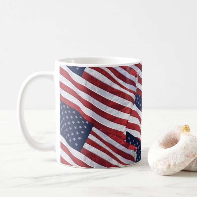 Flag USA Coffee Mug (With Donut)