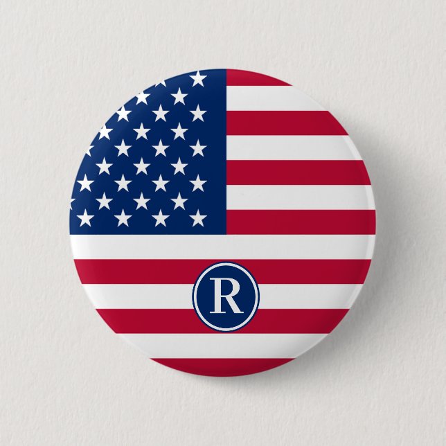 Flag usa Custom  Button (Front)