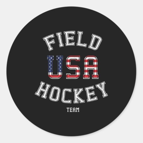 Flag Usa Field Hockey Player Gift  Classic Round Sticker