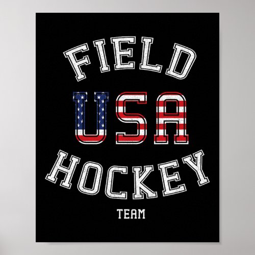 Flag Usa Field Hockey Player Gift  Poster