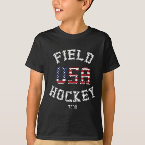 Flag Usa Field Hockey Player Gift  T_Shirt