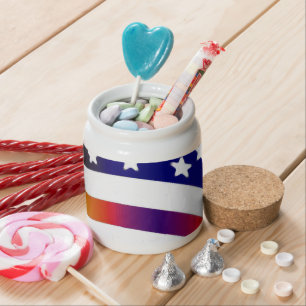 flag usa heart love american honor troops stripes candy jar