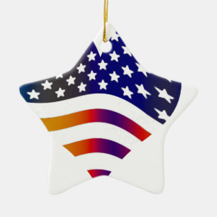 flag usa heart love american honor troops stripes ceramic ornament