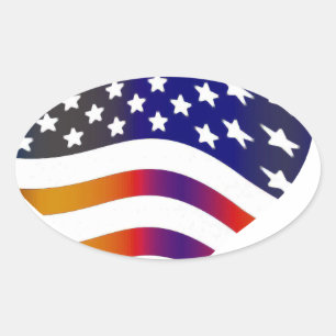 flag usa heart love american honor troops stripes oval sticker