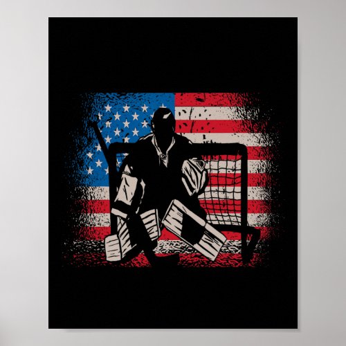 Flag Usa Ice Hockey Design For Ice Hockey Players  Poster