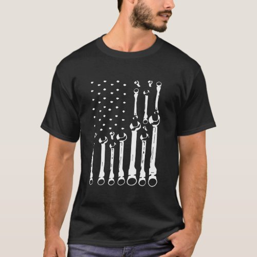 Flag Usa Mechanic Wrenches American For Women Men  T_Shirt