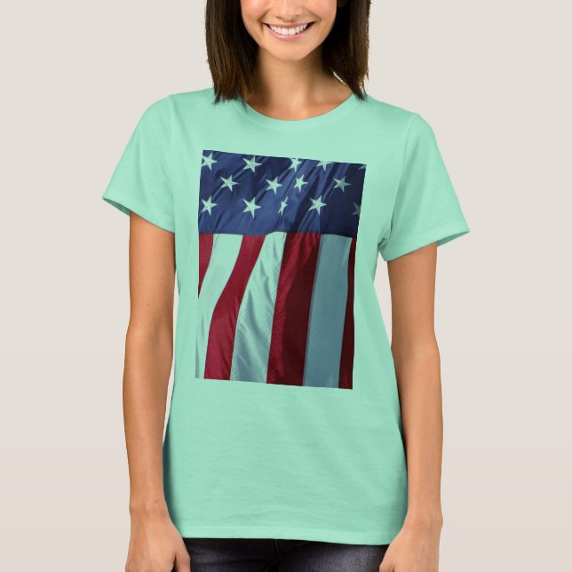 Flag USA PROUD PATRIOTIC HONOR AMERICAN BANNER T-Shirt (Front)