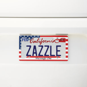 Flag USD with your message License Plate Frame