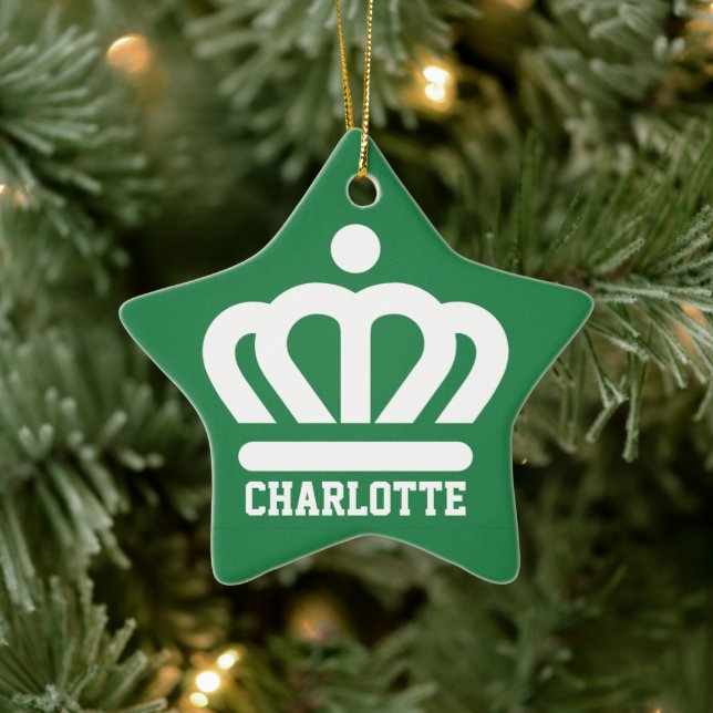 Flag (variant) of Charlotte, NC Ceramic Ornament (Tree)